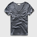Men's Fashion Casual V-Neck T-Shirt Navy