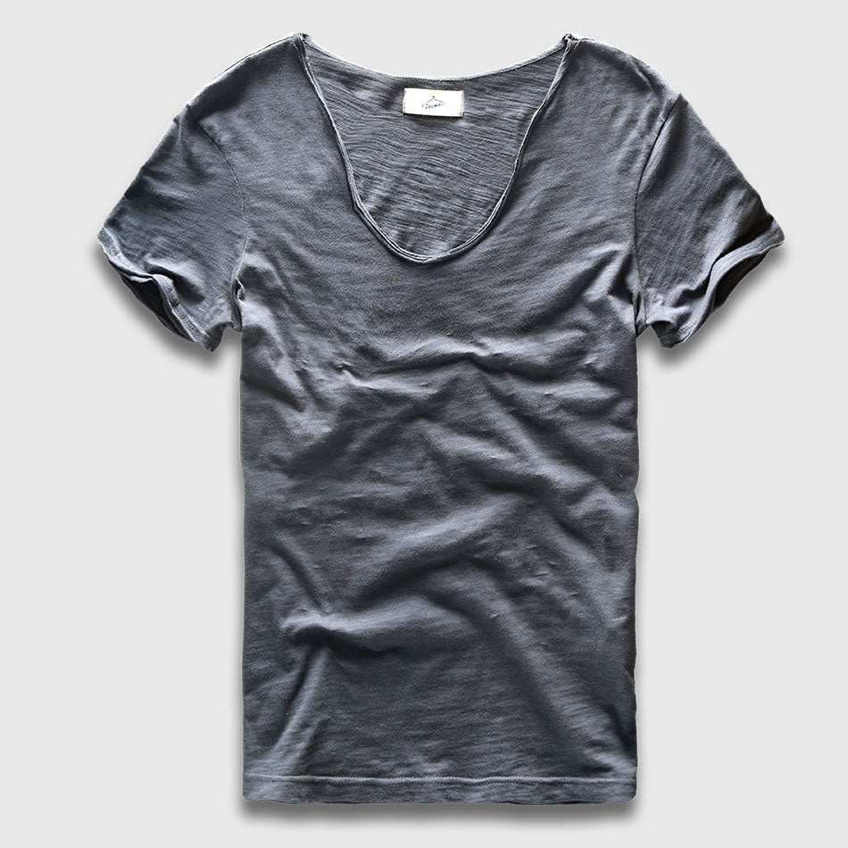 Men's Fashion Casual V-Neck T-Shirt Navy